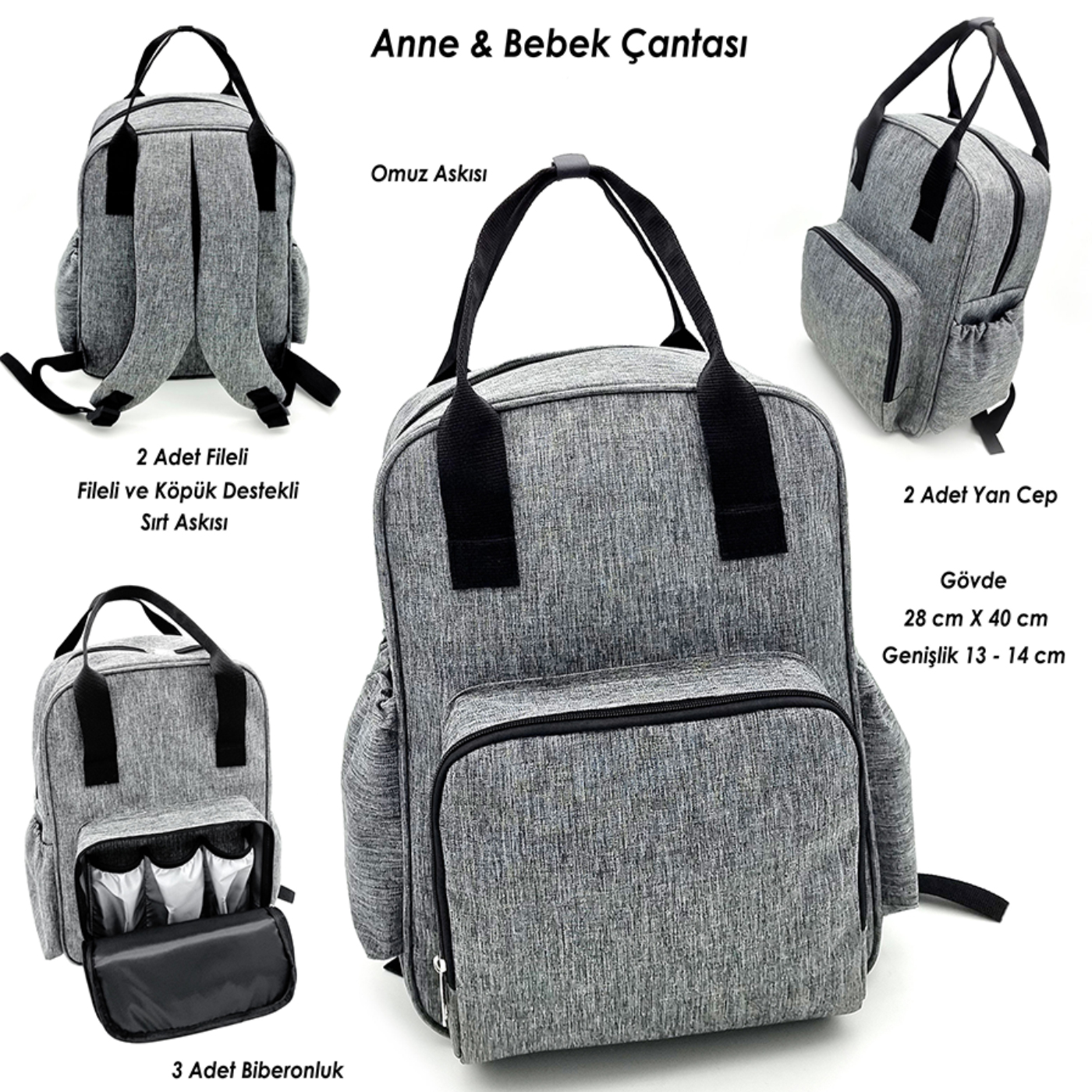 Anne Bebek Çantası Hafif ve Ergonomik 