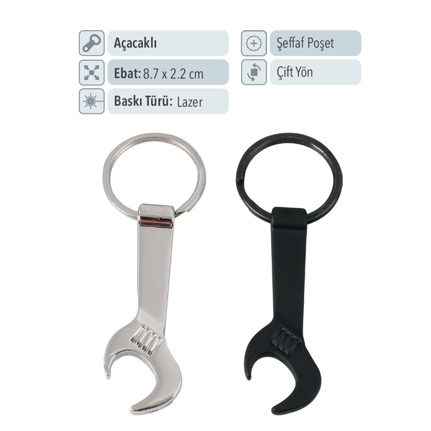 37086 - Kompakt Yardımcı Açacak Şekilli Anahtarlık