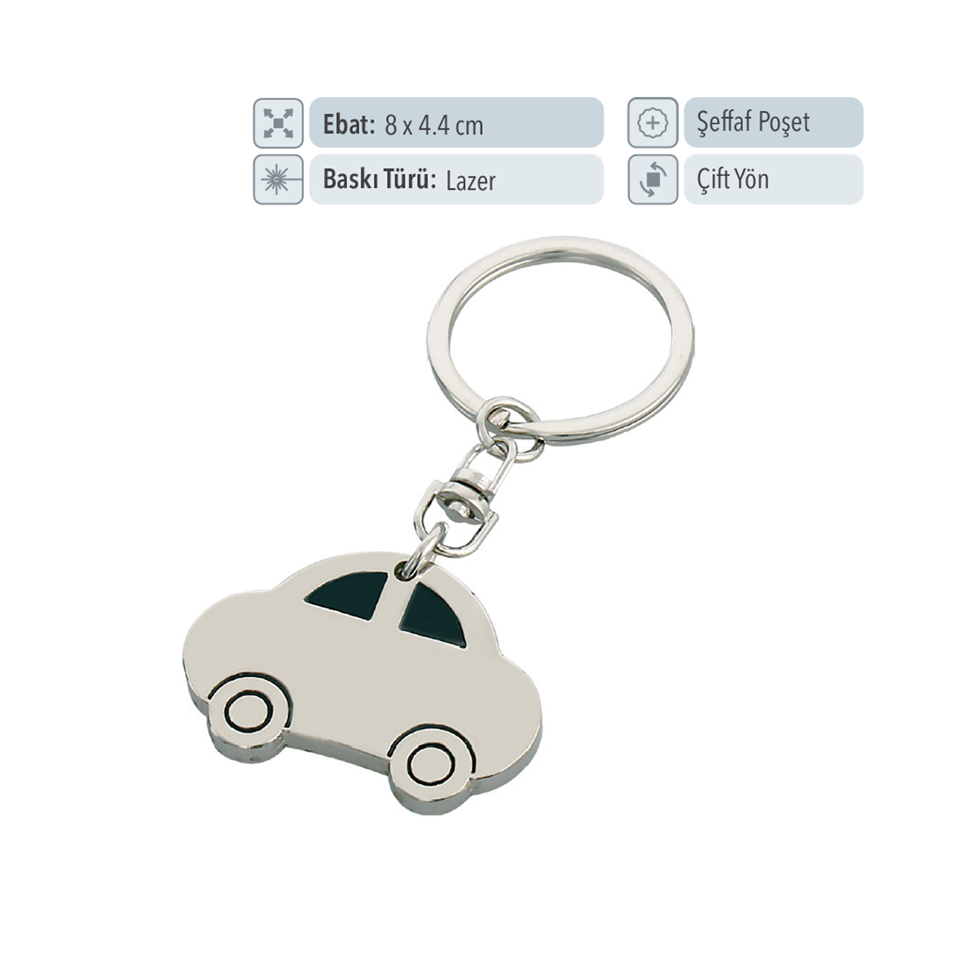 37126 - Promosyon Metal Araba Şekilli Anahtarlık