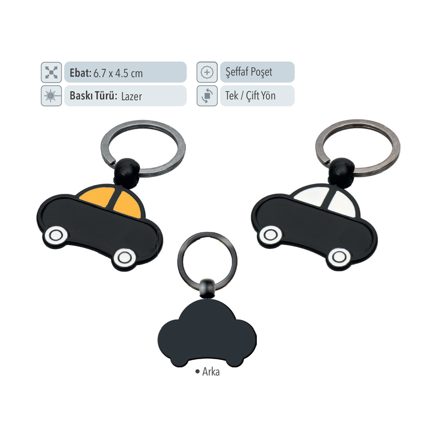 37128 - Promosyon Metal Araba Şekilli Anahtarlık