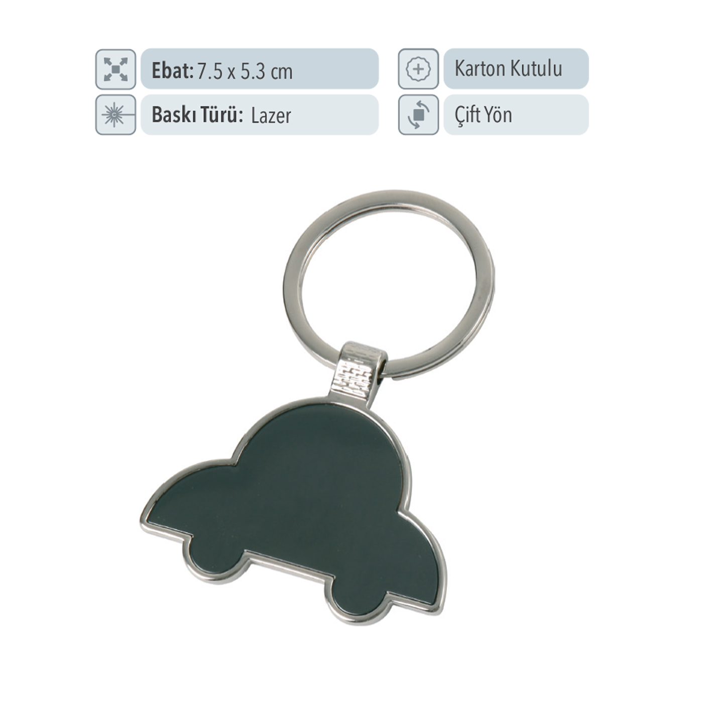 37130 - Promosyon Metal Araba Şekilli Anahtarlık