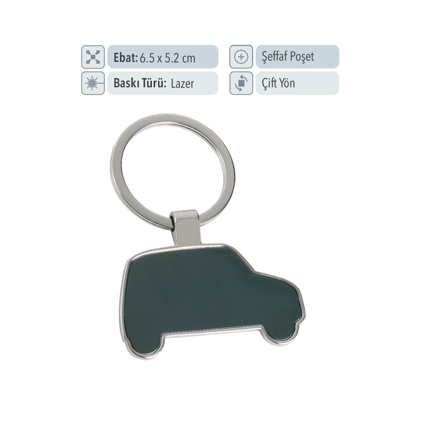 37132 - Promosyon Metal Araba Şekilli Anahtarlık