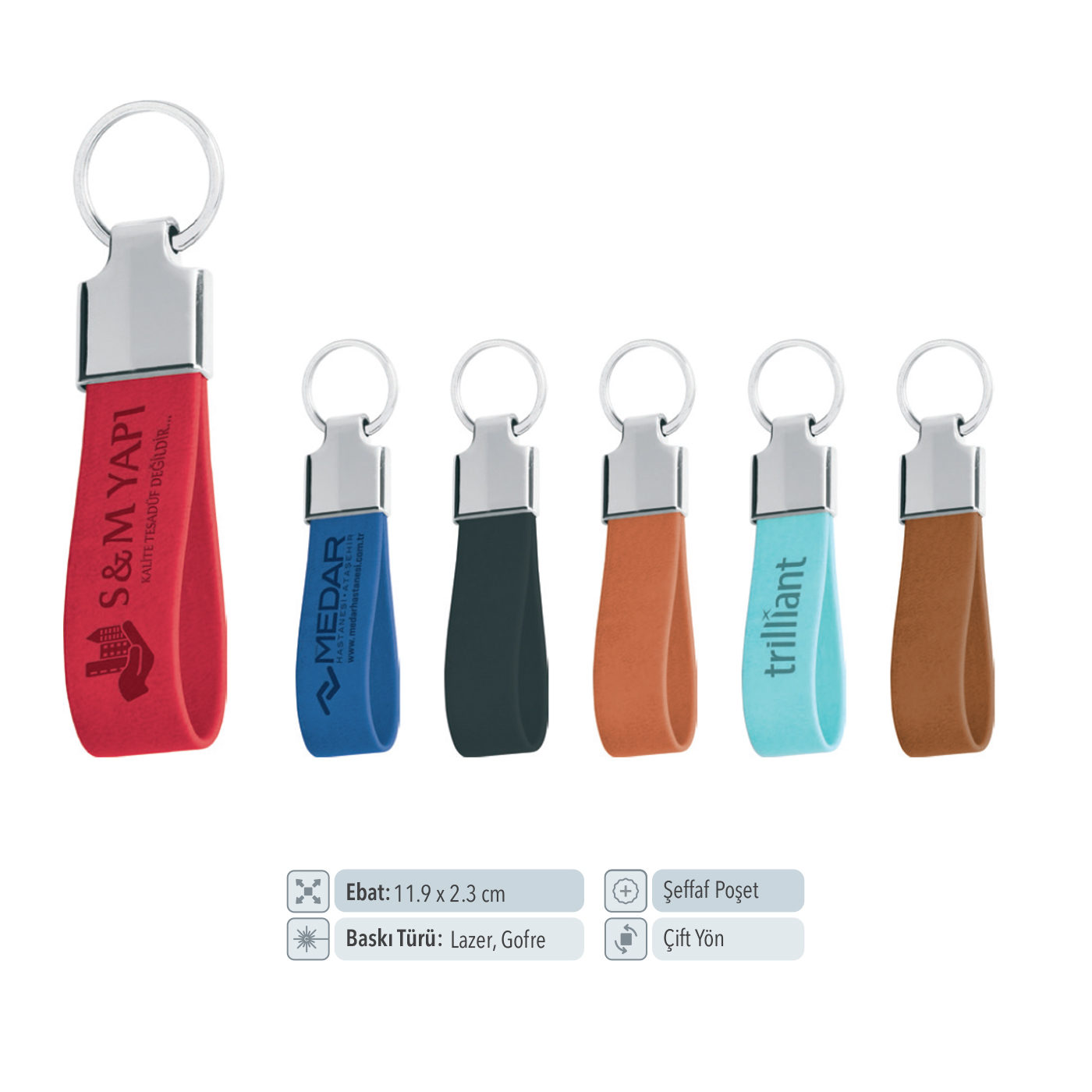 37000 - Promosyon Hafif Hediye Metal Deri Anahtarlık