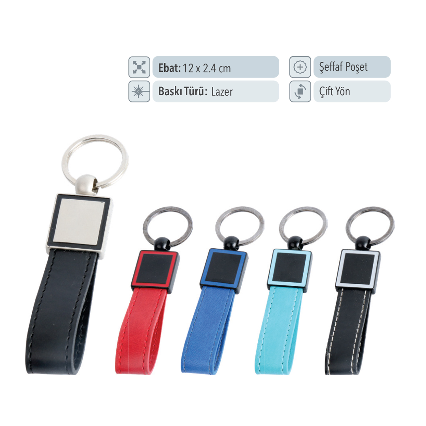 37004 - Metal Deri Anahtarlık ile Özel Dokunuş