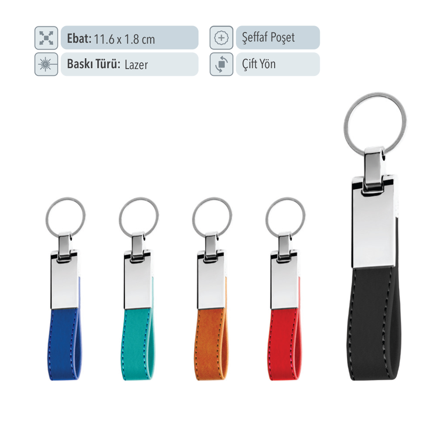 37014 - Şık Detay Metal Deri Anahtarlık