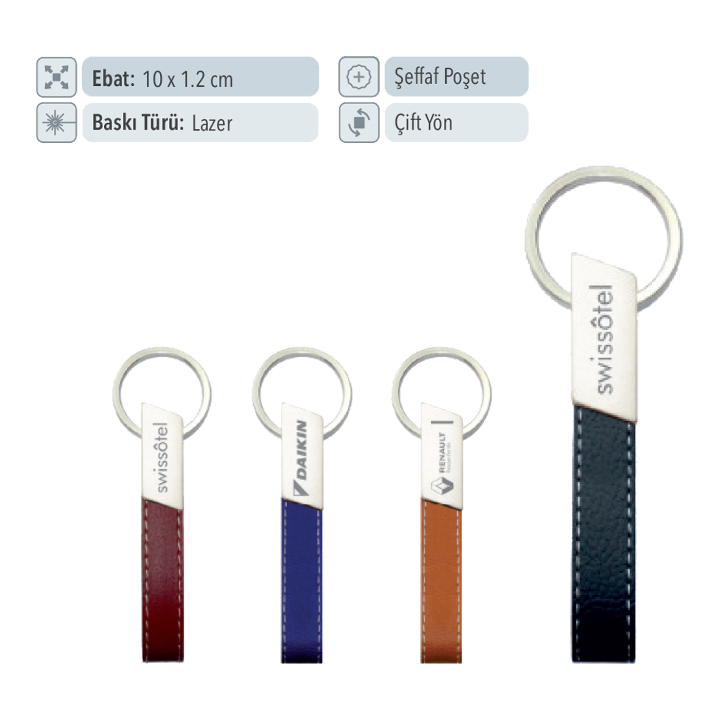 37038 - Metal Deri Anahtarlık ile Şık Kullanım