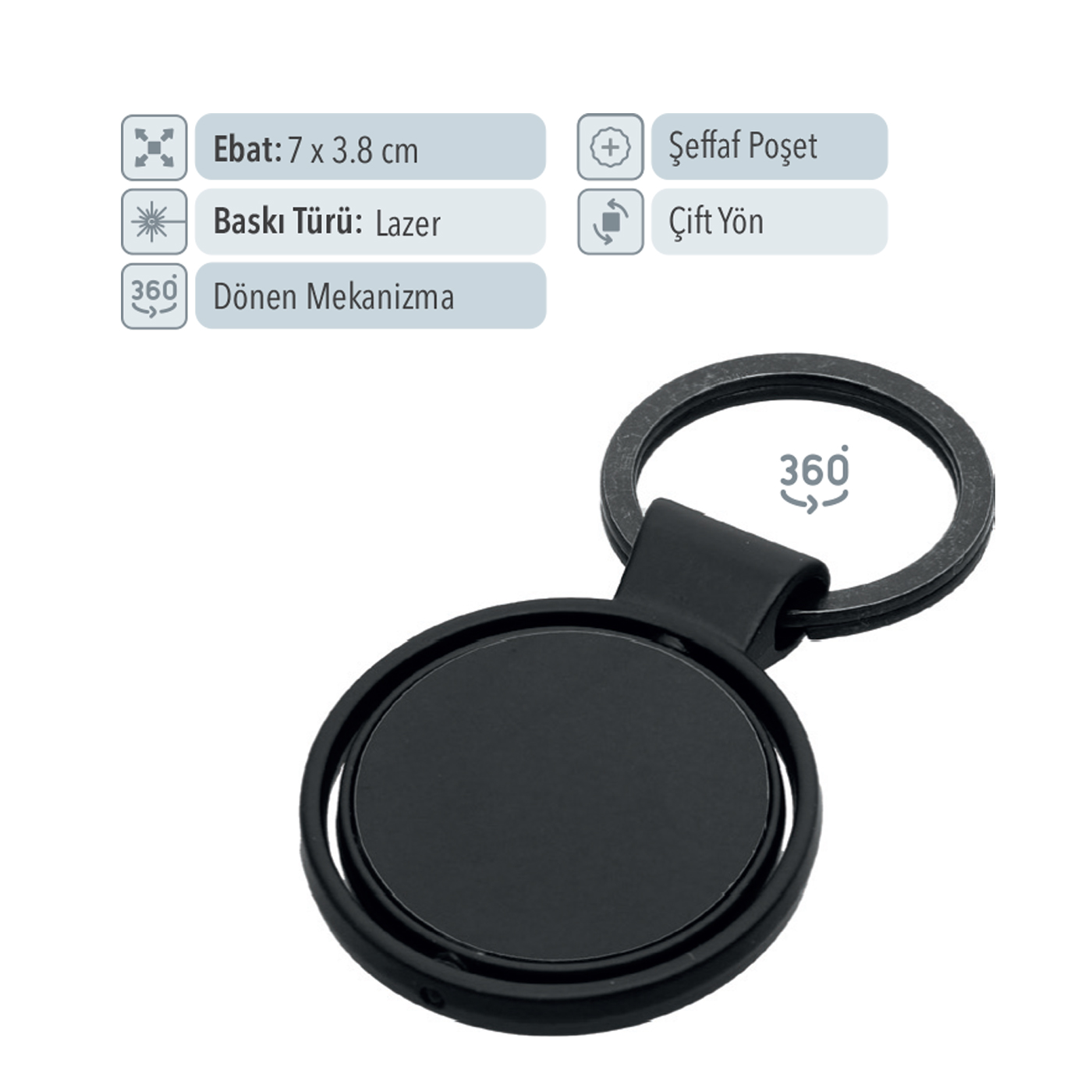 37058 - Farklı Şıklık Dönen Mekanizmalı Anahtarlık