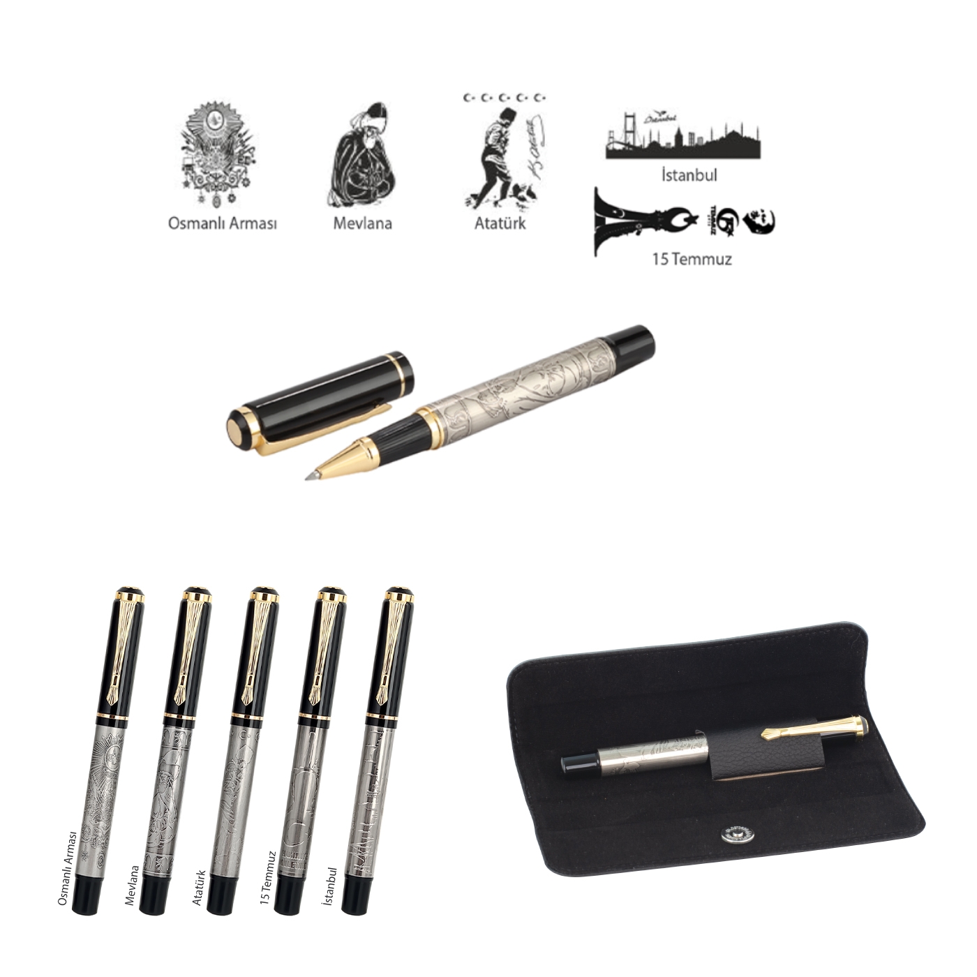 50890 - Promosyon Kabartma Kalem Seti ile Zarif Dokunuş