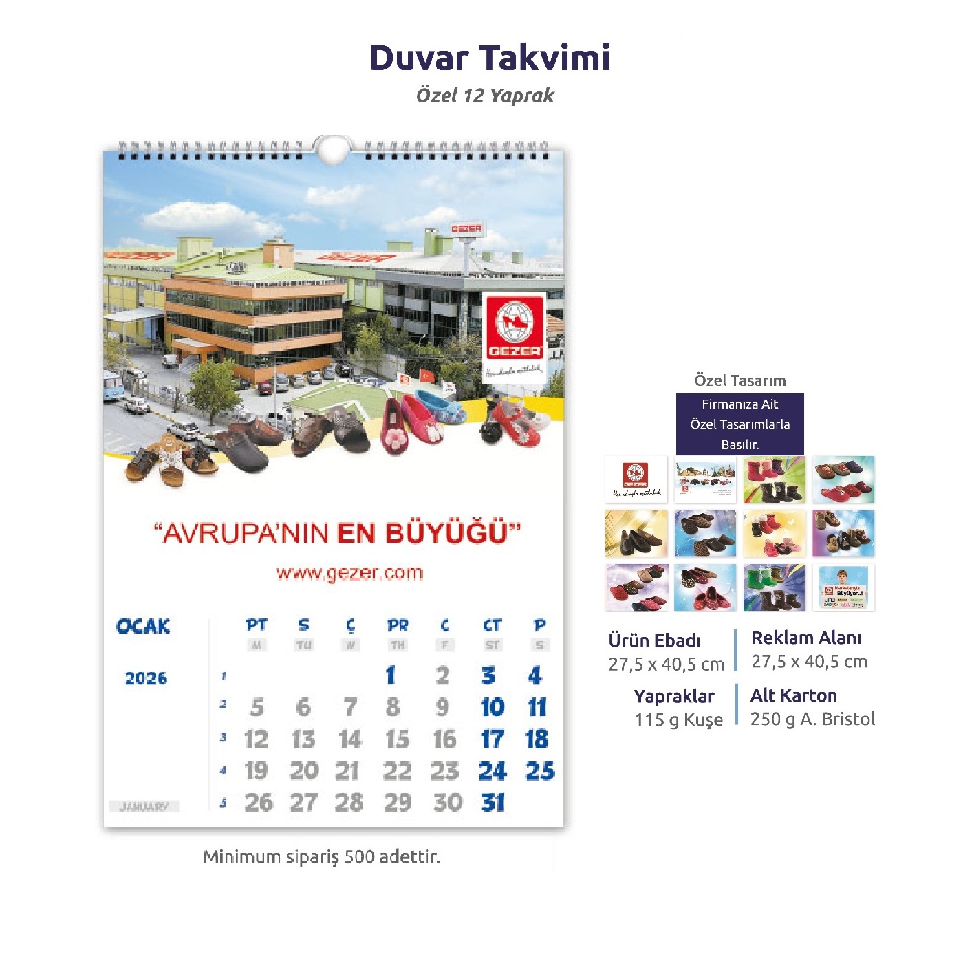 3 Farklı Ebat Seçeneği (27,5 x 40,5cm)